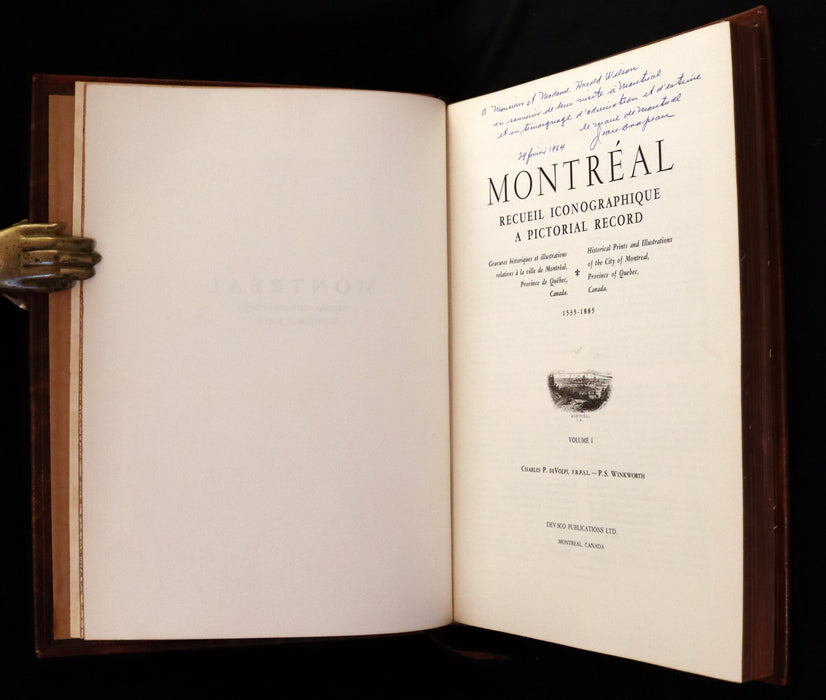 1963 Signed by Jean Drapeau to UK Prime Minister Harold Wilson  - Montreal A Pictorial Record by De Volpi.