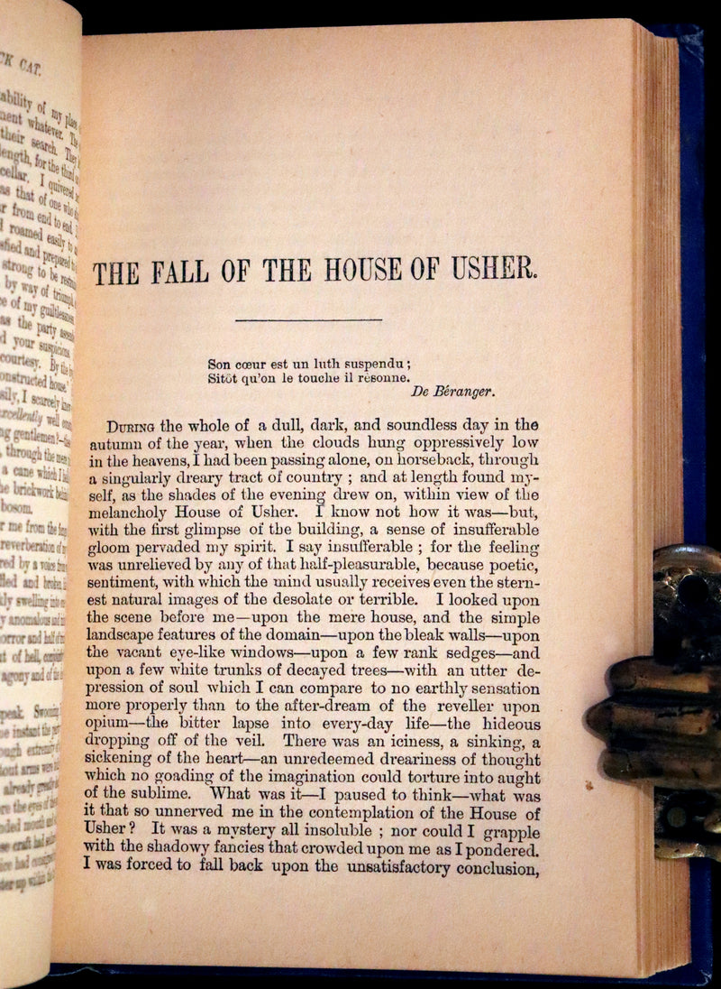 1887 Scarce Book - The Murders in the Rue Morgue and Other Tales by Edgar Allan POE (Pit and Pendulum, Fall of House of Usher, Narrative of A. Gordon Pym, ...).