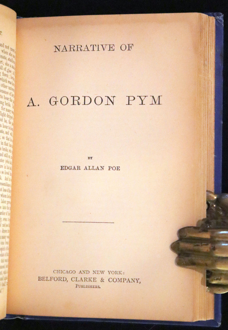 1887 Scarce Book - The Murders in the Rue Morgue and Other Tales by Edgar Allan POE (Pit and Pendulum, Fall of House of Usher, Narrative of A. Gordon Pym, ...).