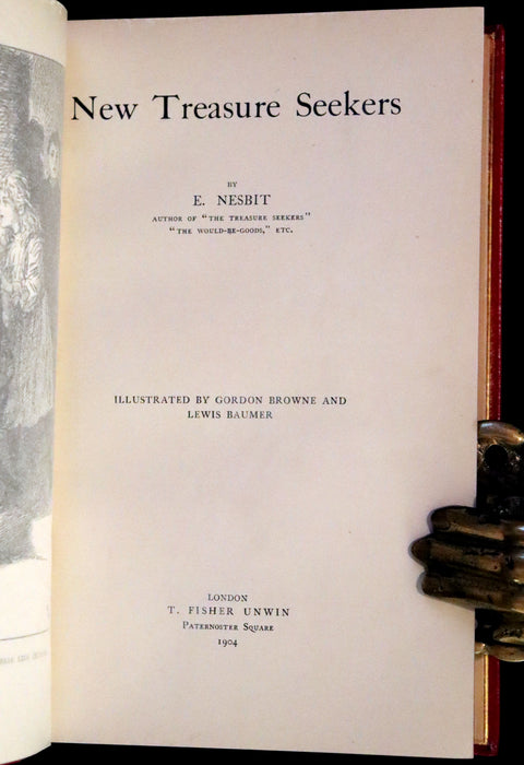 1904 First Edition bound by Bayntun-Riviere - New Treasure Seekers by Edith Nesbit illustrated by Gordon Browne.