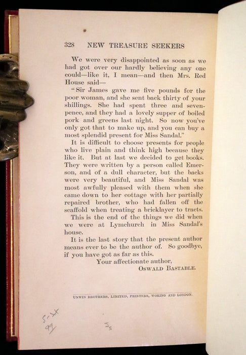 1904 First Edition bound by Bayntun-Riviere - New Treasure Seekers by Edith Nesbit illustrated by Gordon Browne.