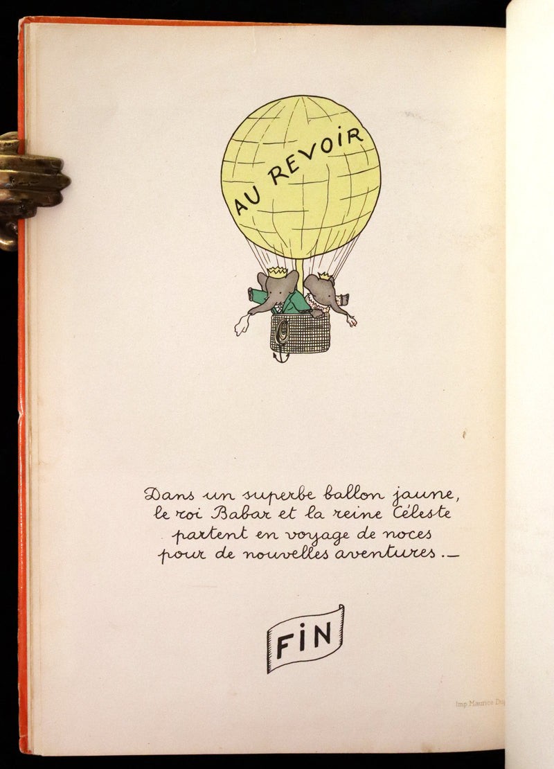 1931 True French First Edition - Histoire de Babar le Petit Elephant by Jean de Brunhoff.