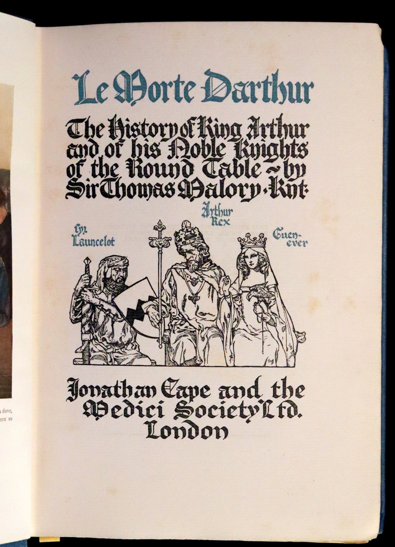 1923 Rare Book set - Le Morte Darthur, The History of King Arthur and of His Noble Knights of the Round Table.