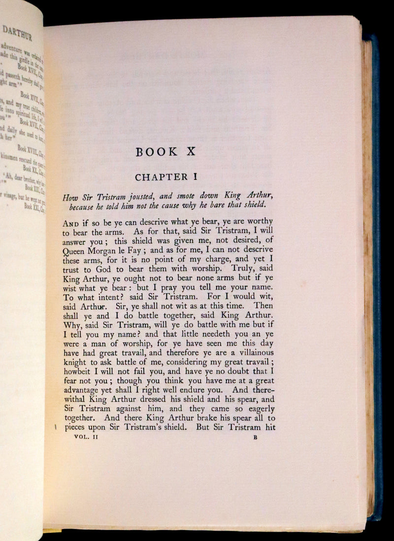 1923 Rare Book set - Le Morte Darthur, The History of King Arthur and of His Noble Knights of the Round Table.