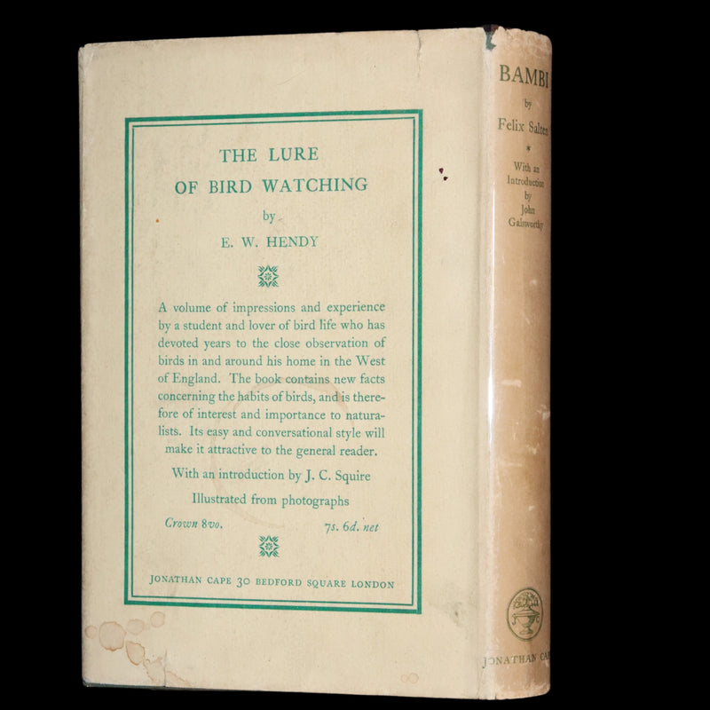 1928 Rare First UK Edition - Bambi a Life in the Woods by Felix Salten. Illustrated.