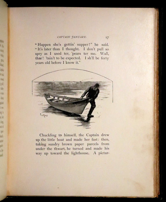 1893 Rare Victorian Book - Captain January, Lighthouse Keeper and His Little Girl by Laura E. Richards. Illustrated.