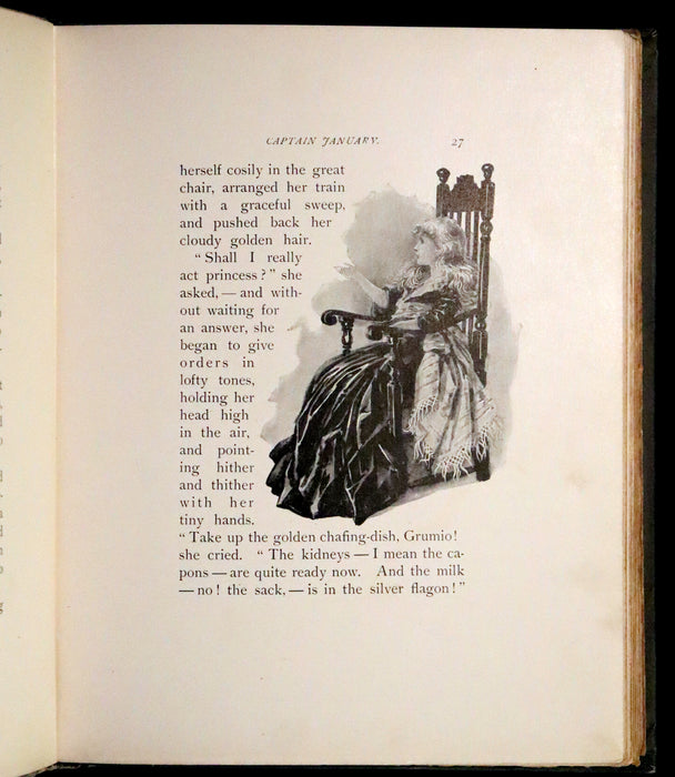 1893 Rare Victorian Book - Captain January, Lighthouse Keeper and His Little Girl by Laura E. Richards. Illustrated.