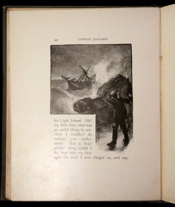 1893 Rare Victorian Book - Captain January, Lighthouse Keeper and His Little Girl by Laura E. Richards. Illustrated.