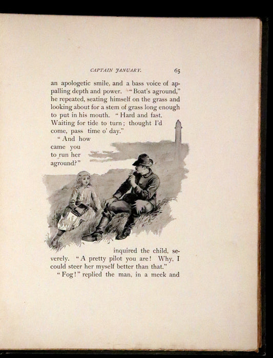 1893 Rare Victorian Book - Captain January, Lighthouse Keeper and His Little Girl by Laura E. Richards. Illustrated.