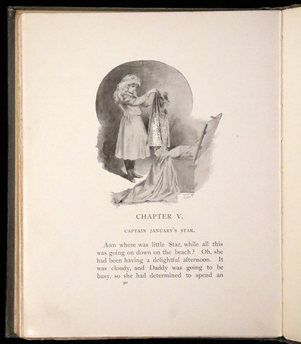 1893 Rare Victorian Book - Captain January, Lighthouse Keeper and His Little Girl by Laura E. Richards. Illustrated.