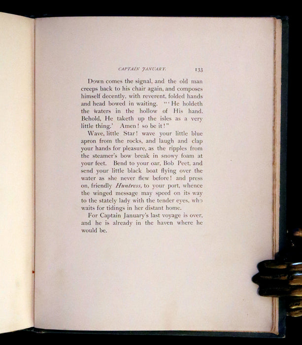 1893 Rare Victorian Book - Captain January, Lighthouse Keeper and His Little Girl by Laura E. Richards. Illustrated.