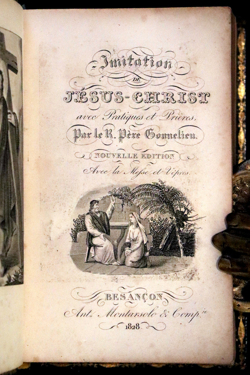 1828 Rare French Book - The Imitation of Christ - L'Imitation de Jesus Christ, Illustrated.