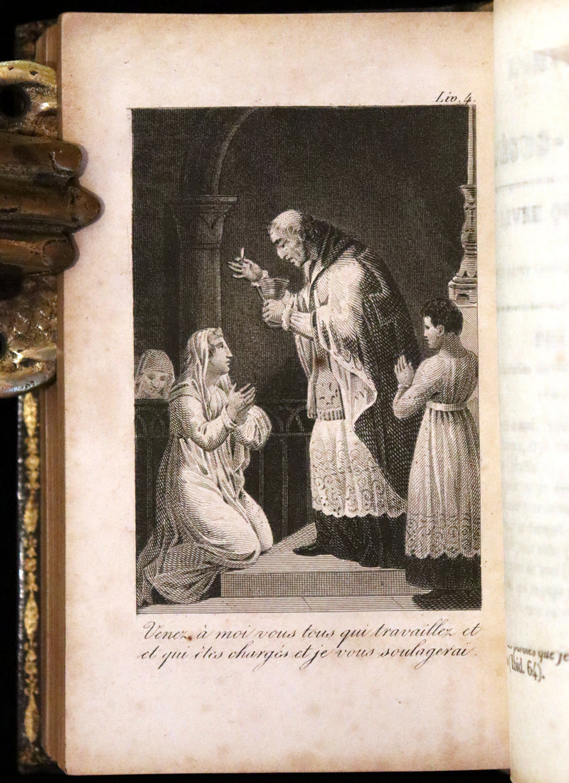 1828 Rare French Book - The Imitation of Christ - L'Imitation de Jesus Christ, Illustrated.