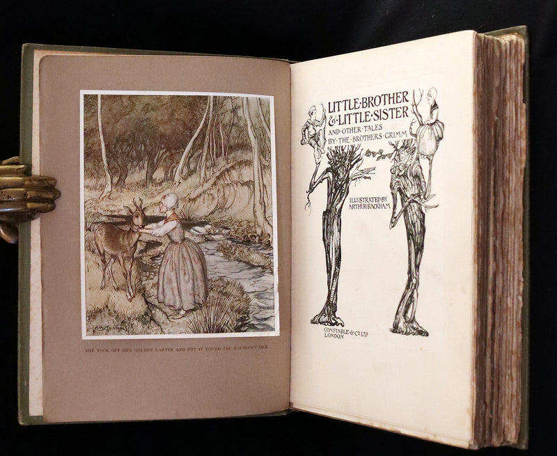 1917 Rare Rackham First Edition - Little Brother & Little Sister and Other Tales by Brothers Grimm.