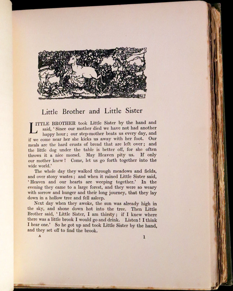 1917 Rare Rackham First Edition - Little Brother & Little Sister and Other Tales by Brothers Grimm.