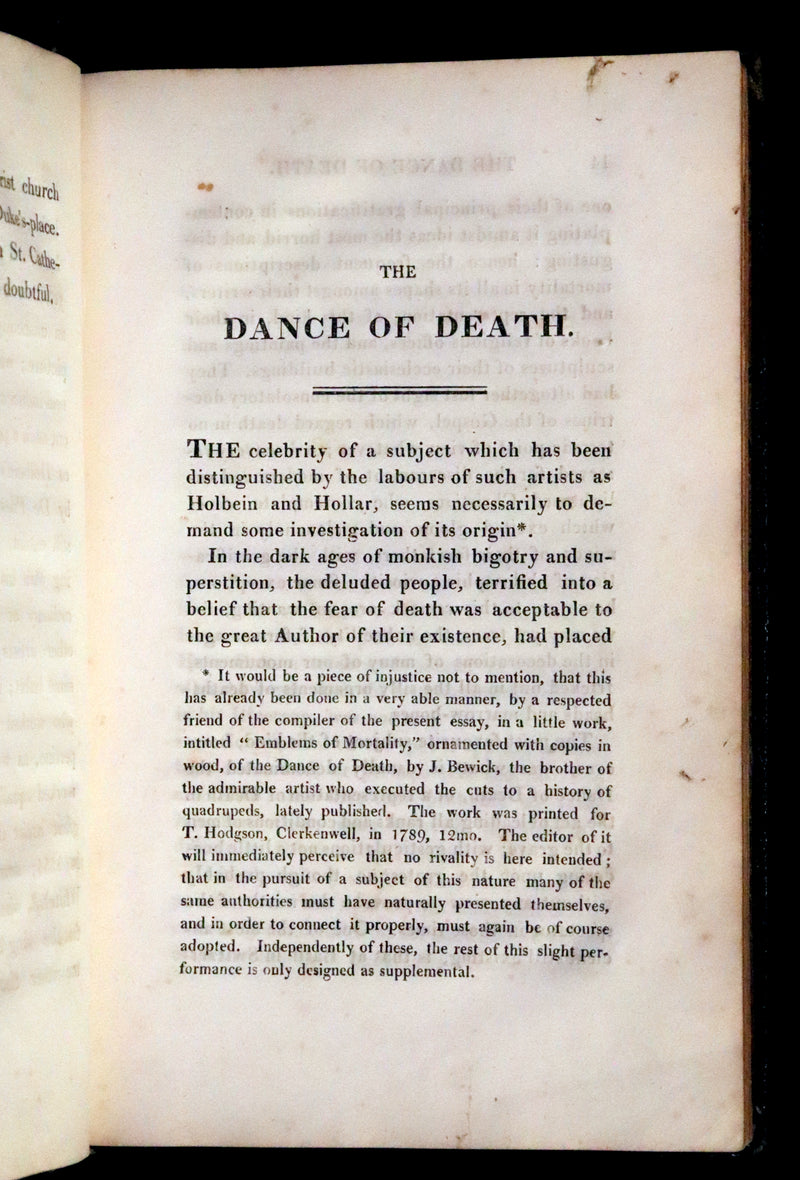 1816 Scarce Book -The Dance of Death, Danse Macabre by Hans Holbein, Color illustrated.