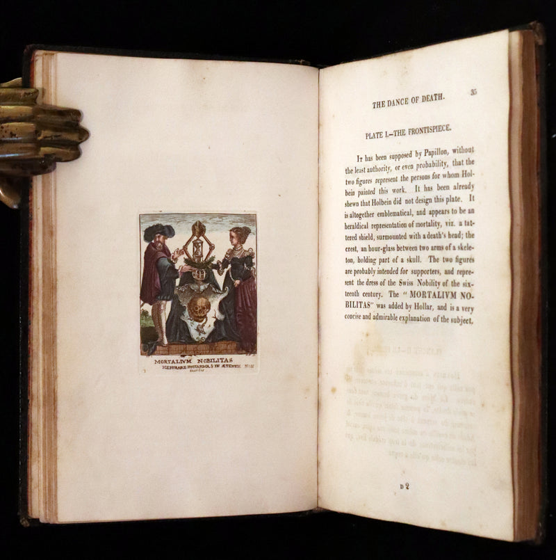 1816 Scarce Book -The Dance of Death, Danse Macabre by Hans Holbein, Color illustrated.