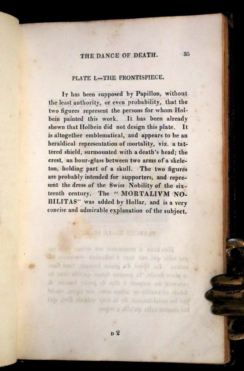 1816 Scarce Book -The Dance of Death, Danse Macabre by Hans Holbein, Color illustrated.