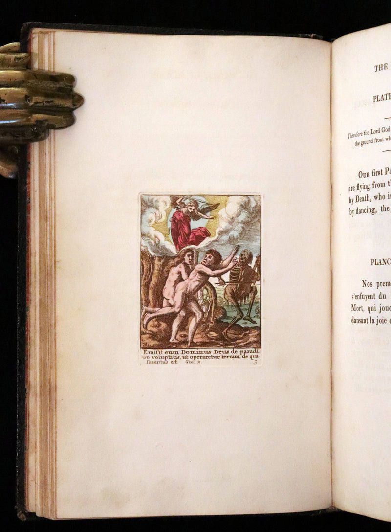 1816 Scarce Book -The Dance of Death, Danse Macabre by Hans Holbein, Color illustrated.