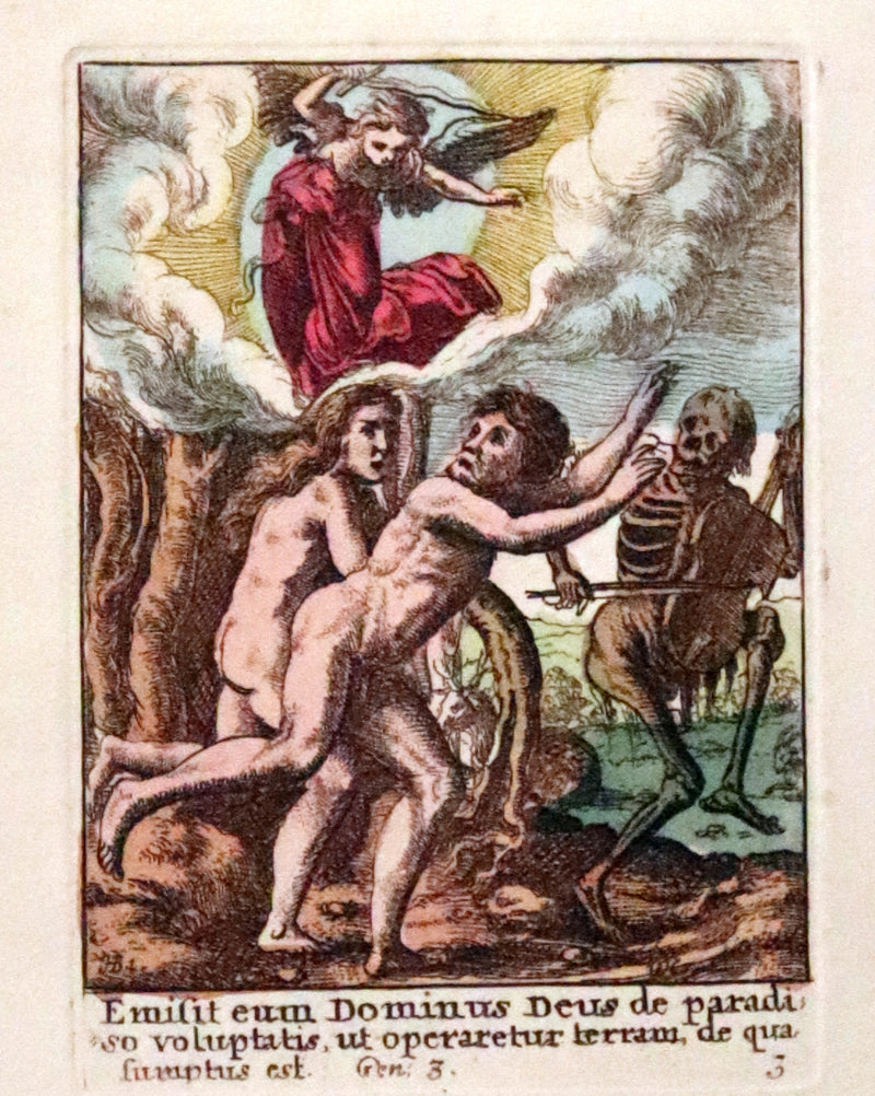 1816 Scarce Book -The Dance of Death, Danse Macabre by Hans Holbein, Color illustrated.