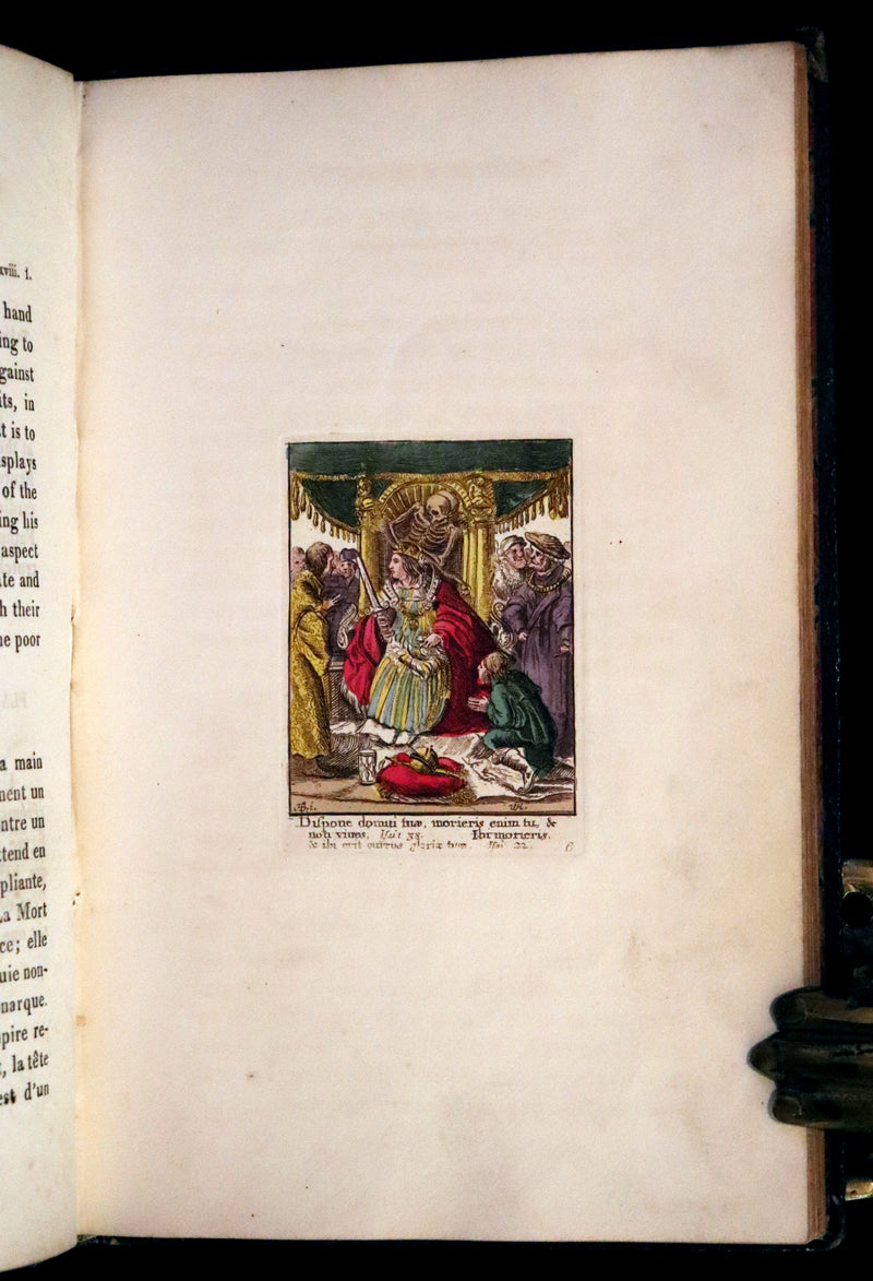 1816 Scarce Book -The Dance of Death, Danse Macabre by Hans Holbein, Color illustrated.