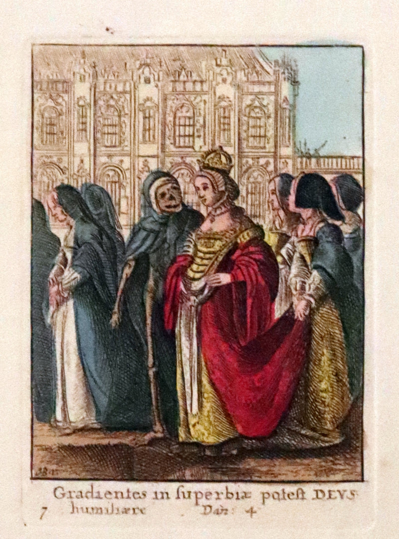 1816 Scarce Book -The Dance of Death, Danse Macabre by Hans Holbein, Color illustrated.