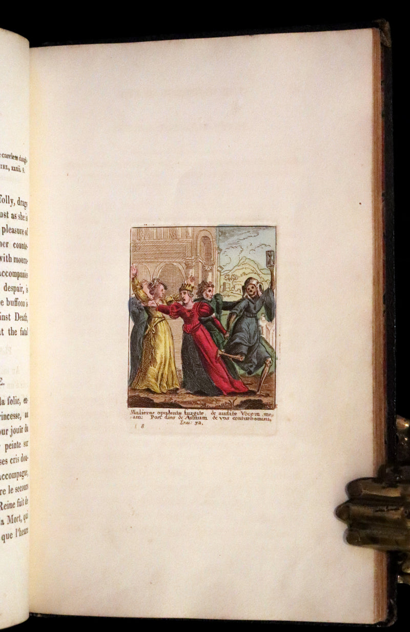 1816 Scarce Book -The Dance of Death, Danse Macabre by Hans Holbein, Color illustrated.