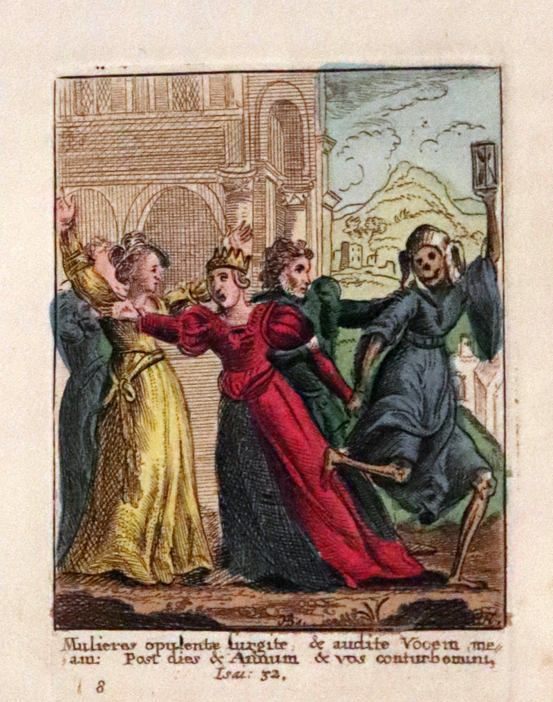 1816 Scarce Book -The Dance of Death, Danse Macabre by Hans Holbein, Color illustrated.