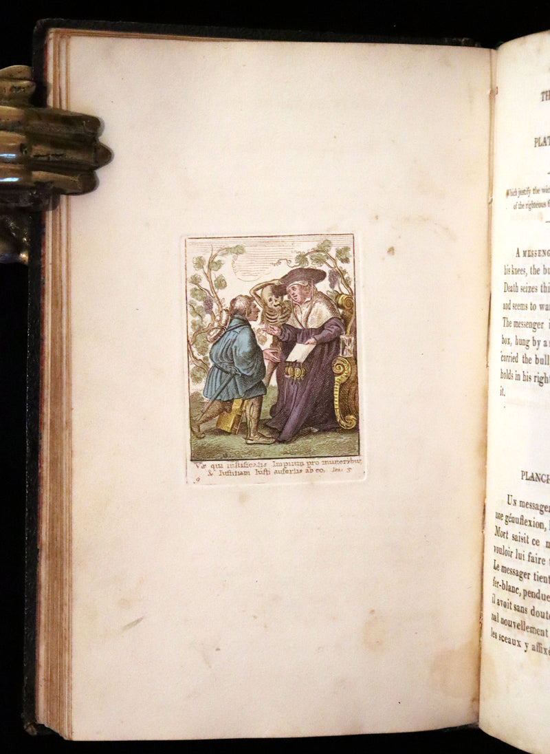 1816 Scarce Book -The Dance of Death, Danse Macabre by Hans Holbein, Color illustrated.