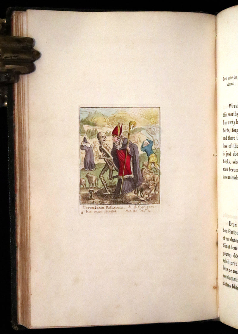 1816 Scarce Book -The Dance of Death, Danse Macabre by Hans Holbein, Color illustrated.