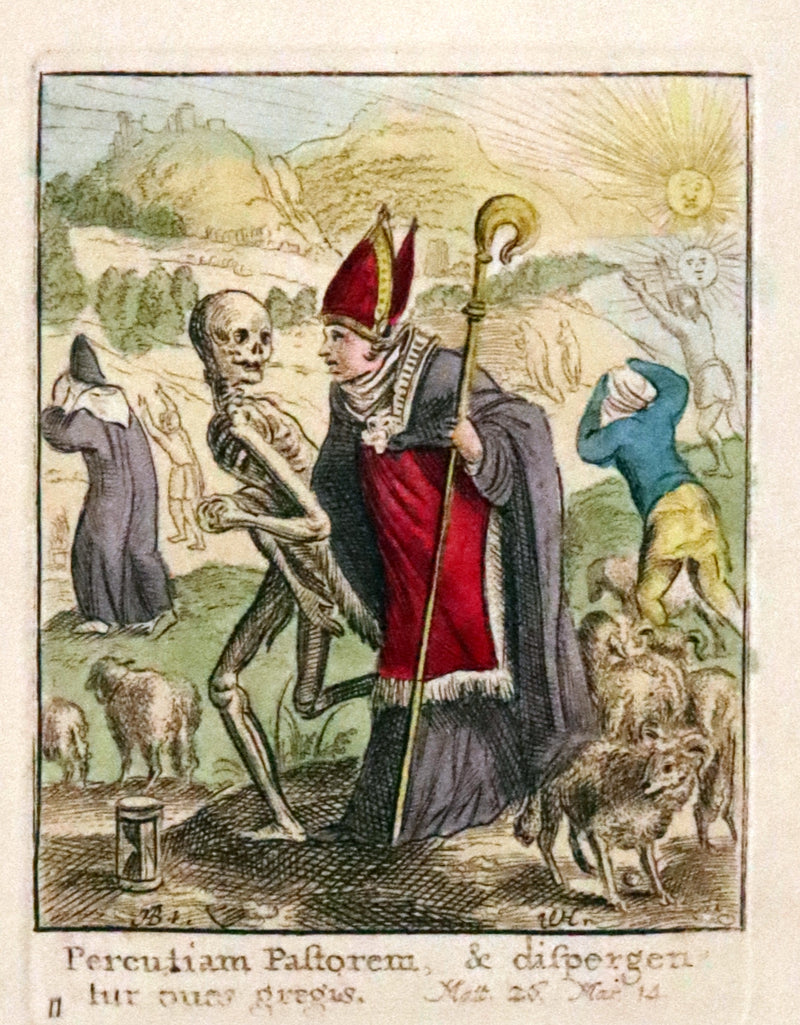 1816 Scarce Book -The Dance of Death, Danse Macabre by Hans Holbein, Color illustrated.