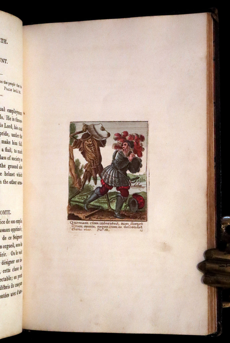 1816 Scarce Book -The Dance of Death, Danse Macabre by Hans Holbein, Color illustrated.