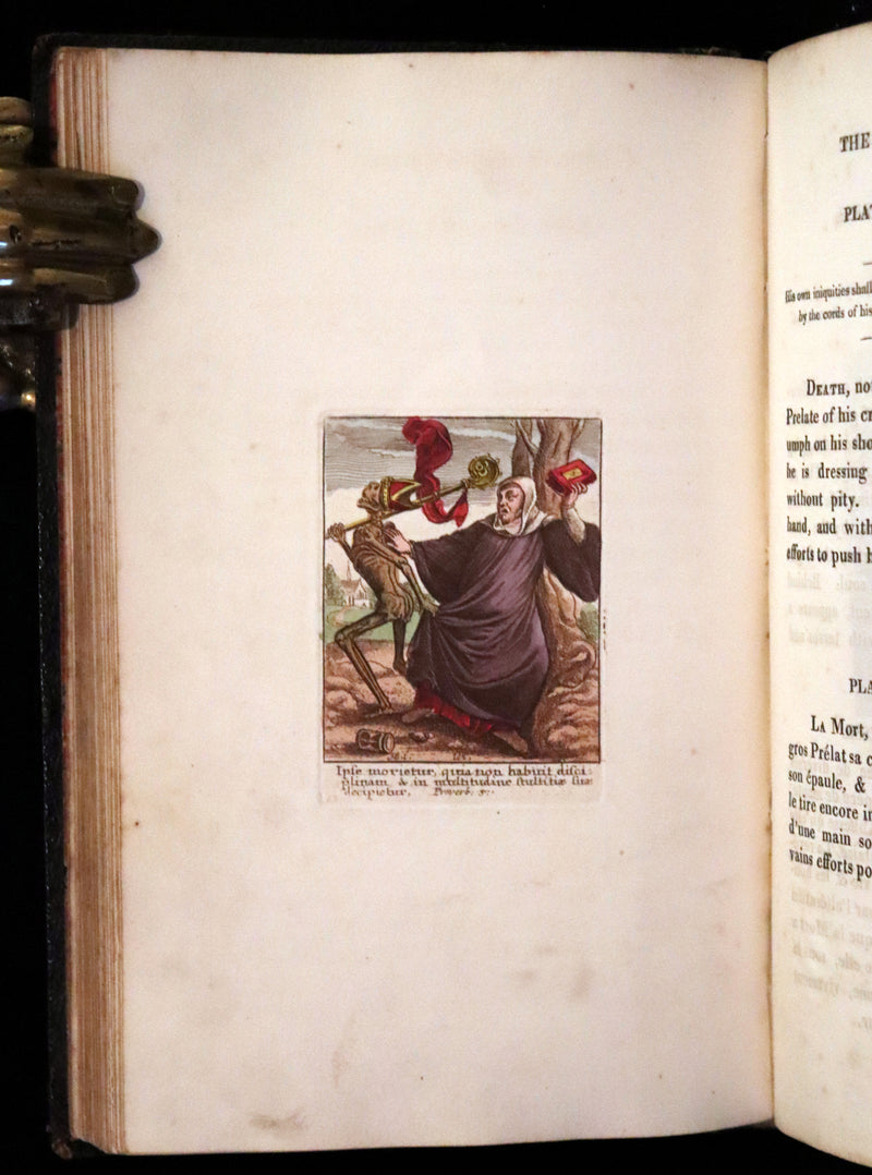 1816 Scarce Book -The Dance of Death, Danse Macabre by Hans Holbein, Color illustrated.