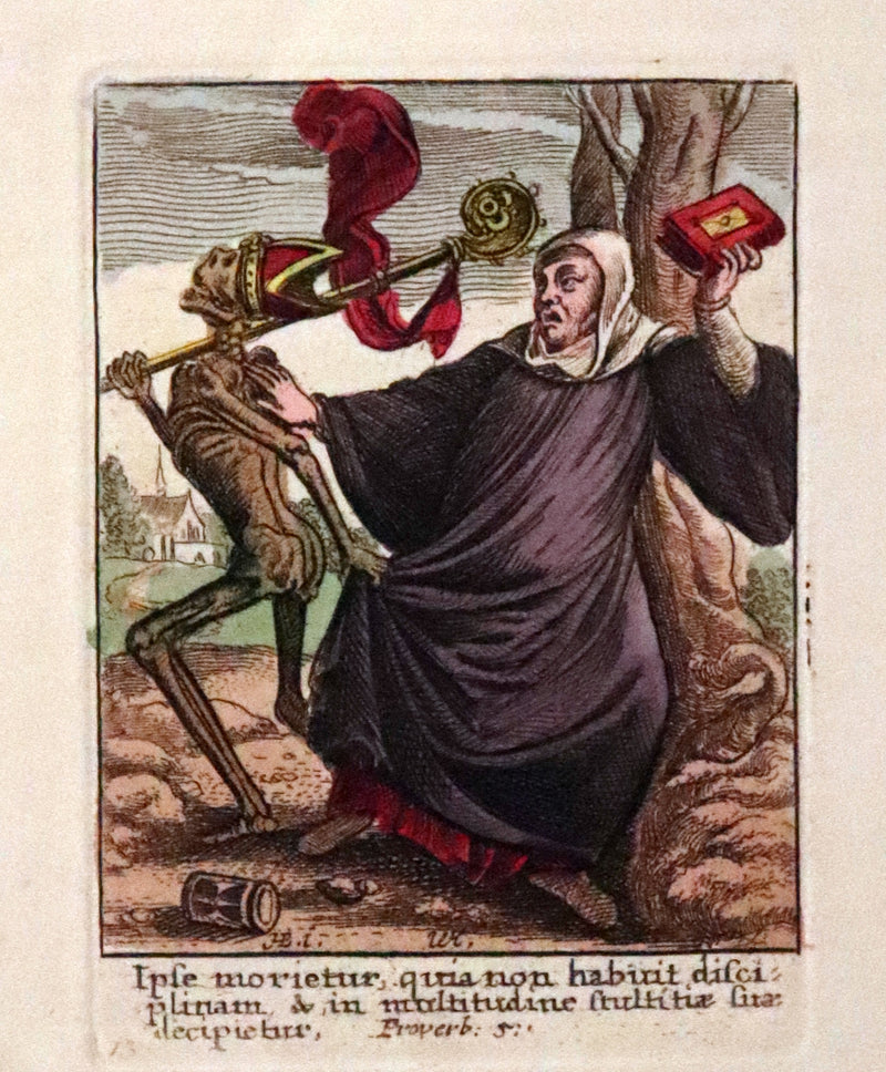 1816 Scarce Book -The Dance of Death, Danse Macabre by Hans Holbein, Color illustrated.