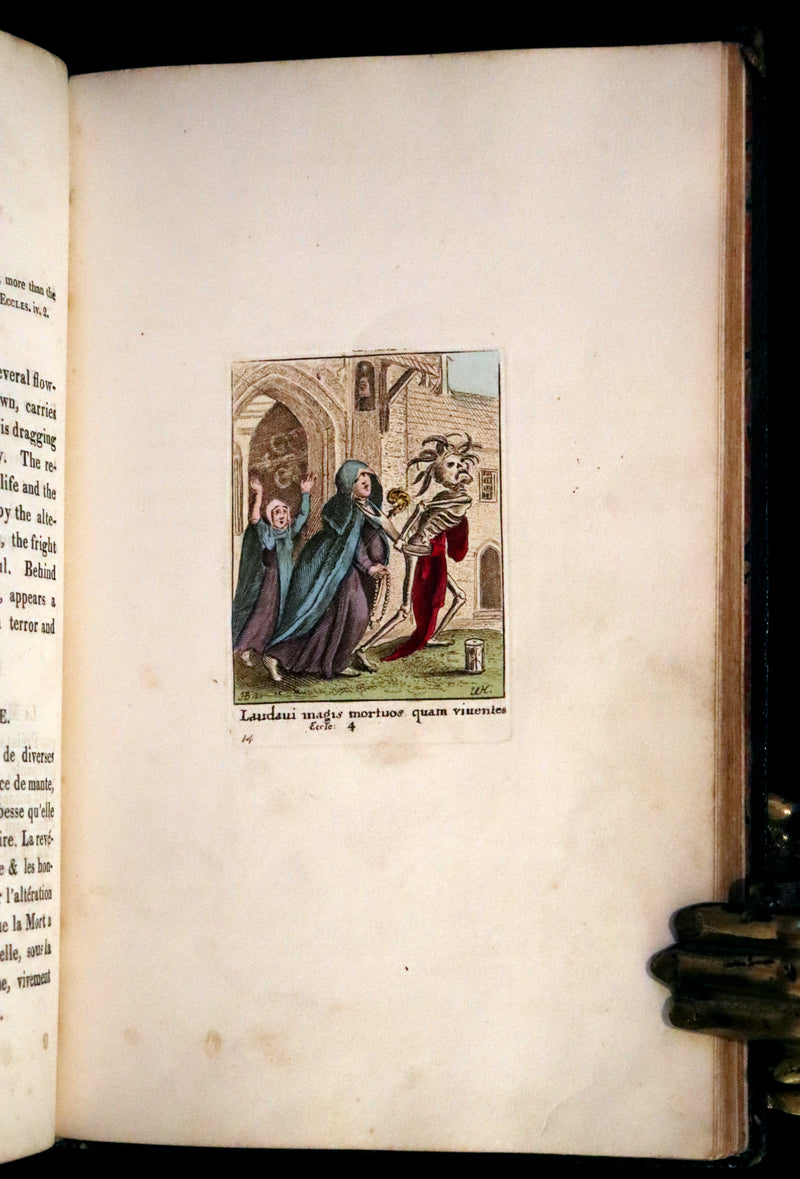 1816 Scarce Book -The Dance of Death, Danse Macabre by Hans Holbein, Color illustrated.
