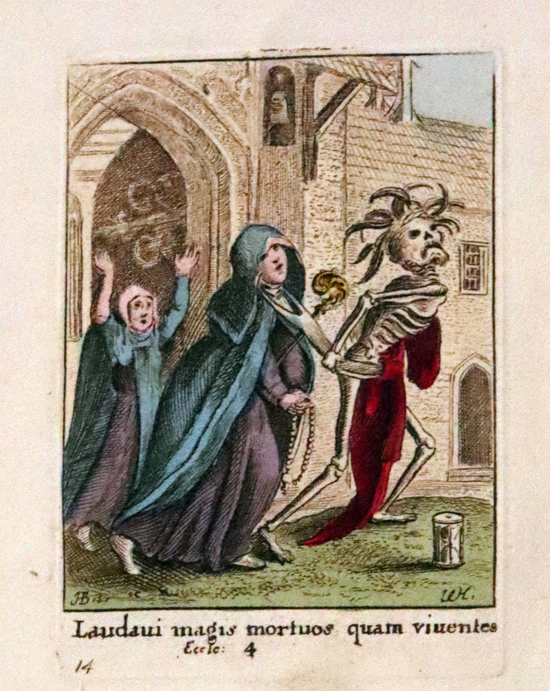 1816 Scarce Book -The Dance of Death, Danse Macabre by Hans Holbein, Color illustrated.