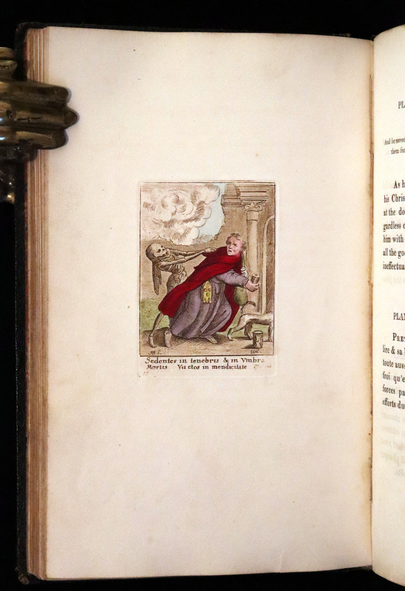1816 Scarce Book -The Dance of Death, Danse Macabre by Hans Holbein, Color illustrated.