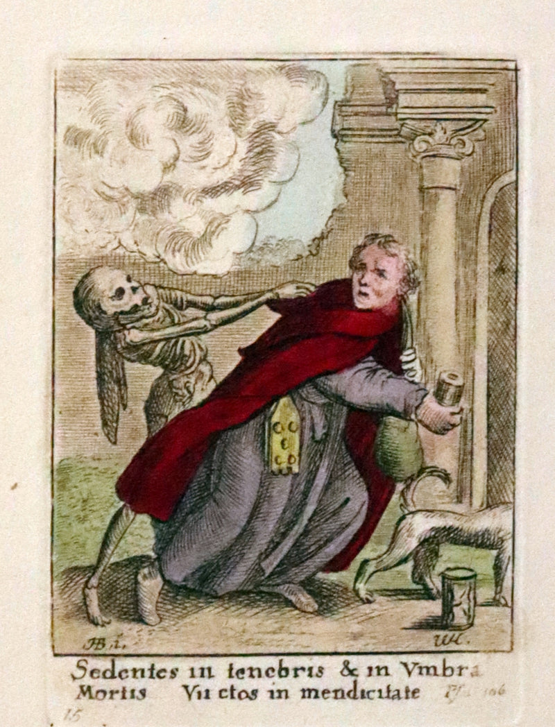 1816 Scarce Book -The Dance of Death, Danse Macabre by Hans Holbein, Color illustrated.