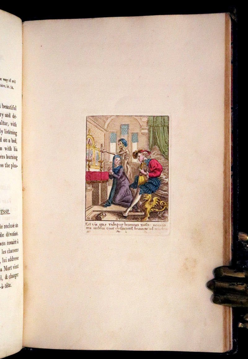 1816 Scarce Book -The Dance of Death, Danse Macabre by Hans Holbein, Color illustrated.