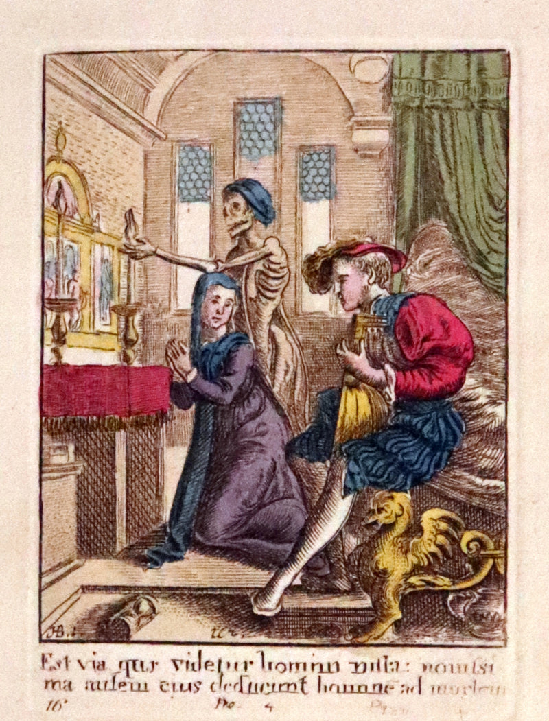 1816 Scarce Book -The Dance of Death, Danse Macabre by Hans Holbein, Color illustrated.