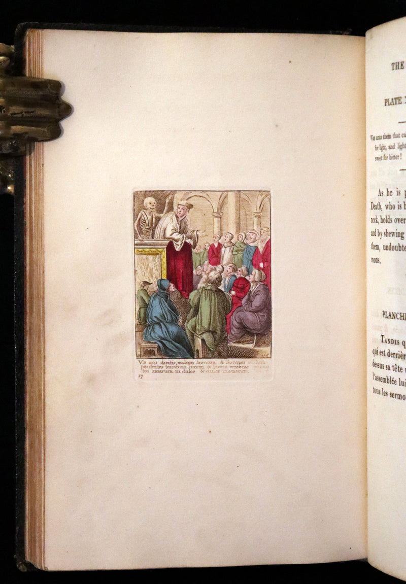 1816 Scarce Book -The Dance of Death, Danse Macabre by Hans Holbein, Color illustrated.