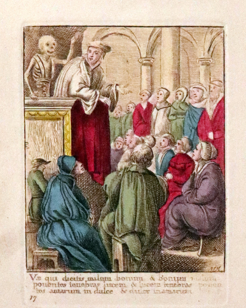 1816 Scarce Book -The Dance of Death, Danse Macabre by Hans Holbein, Color illustrated.