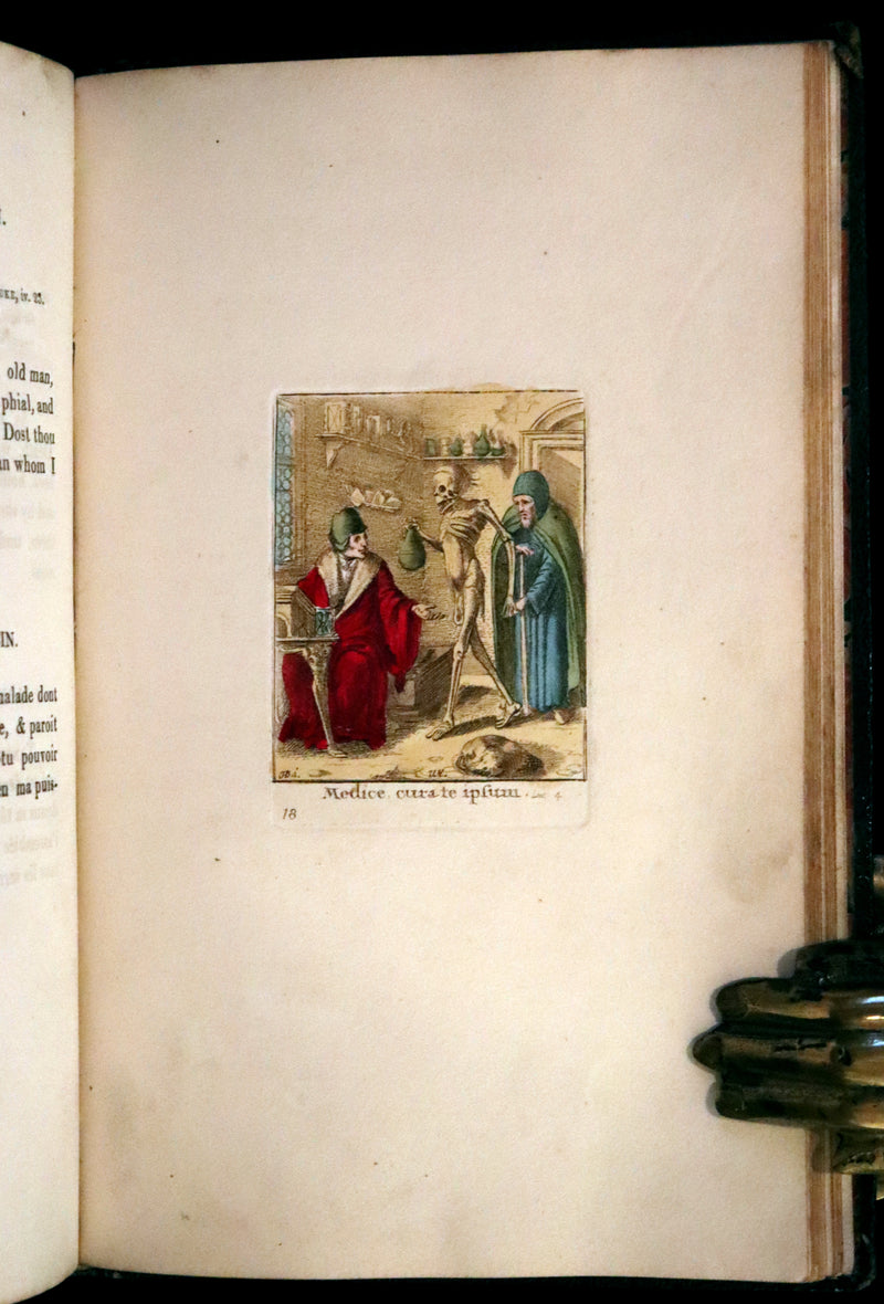 1816 Scarce Book -The Dance of Death, Danse Macabre by Hans Holbein, Color illustrated.