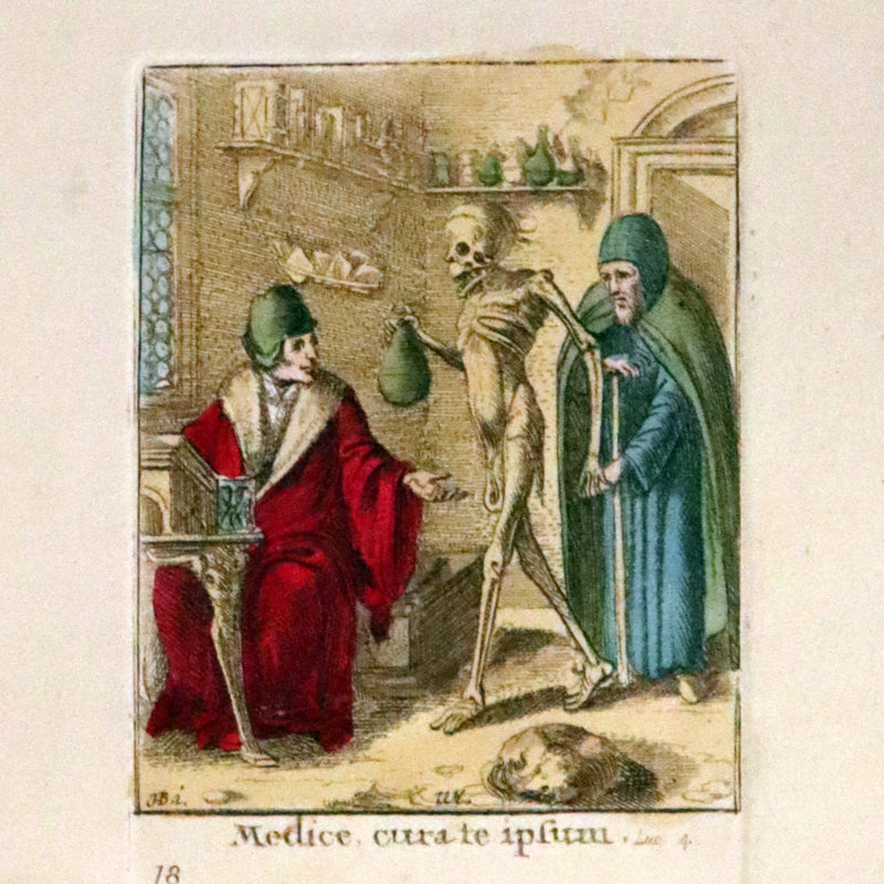 1816 Scarce Book -The Dance of Death, Danse Macabre by Hans Holbein, Color illustrated.