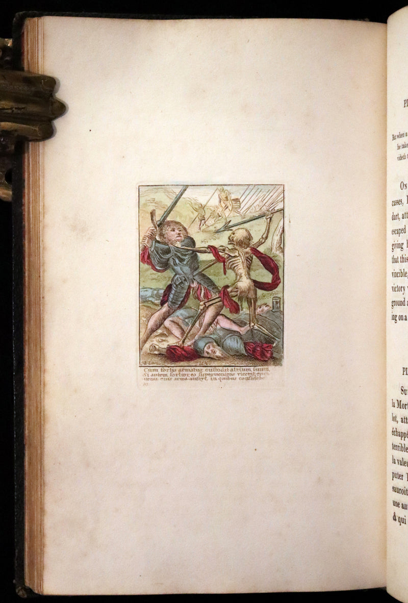 1816 Scarce Book -The Dance of Death, Danse Macabre by Hans Holbein, Color illustrated.