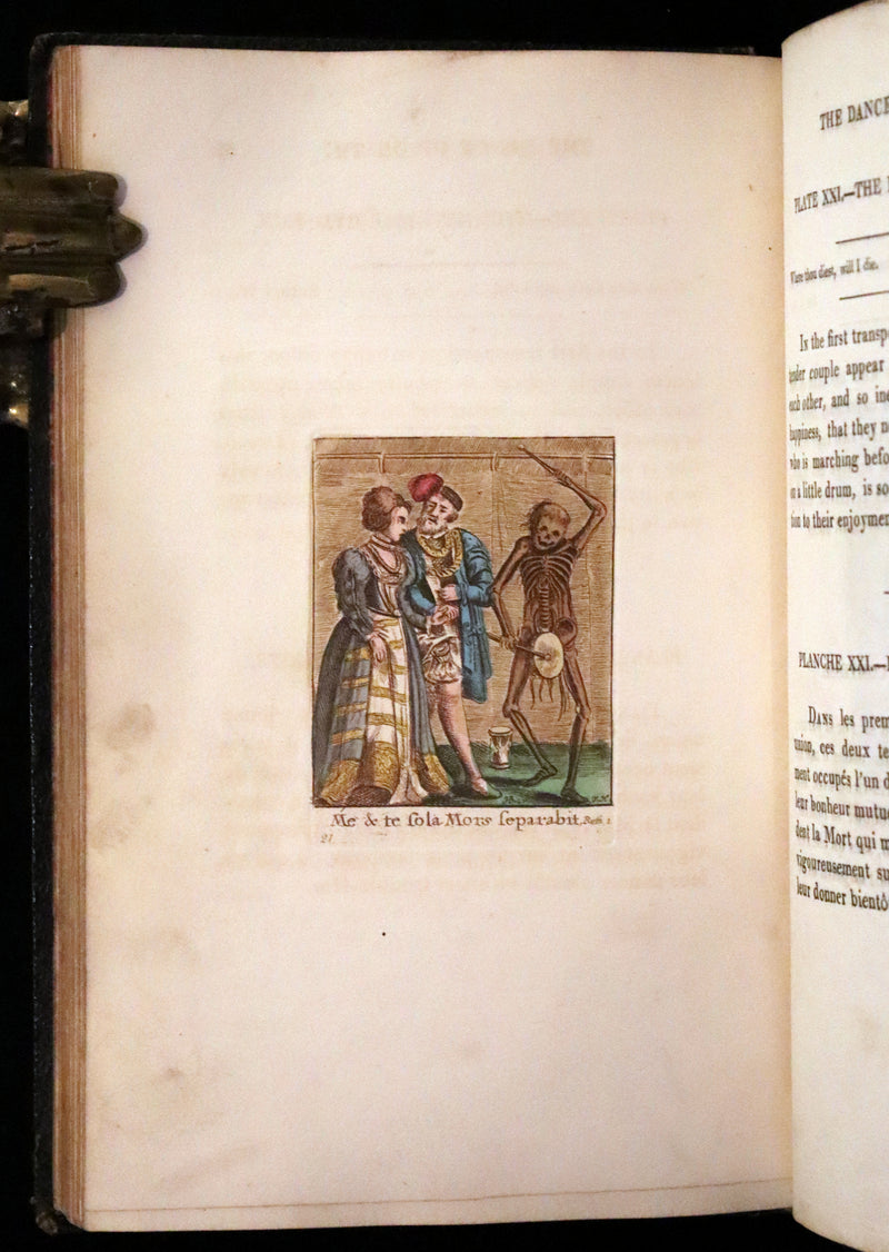1816 Scarce Book -The Dance of Death, Danse Macabre by Hans Holbein, Color illustrated.
