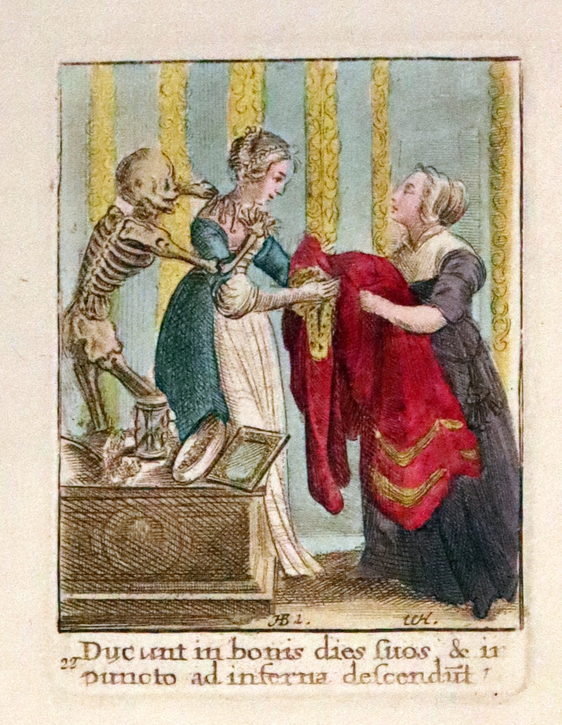1816 Scarce Book -The Dance of Death, Danse Macabre by Hans Holbein, Color illustrated.