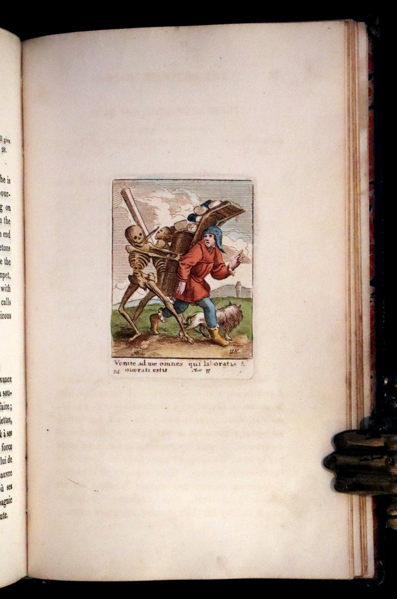 1816 Scarce Book -The Dance of Death, Danse Macabre by Hans Holbein, Color illustrated.