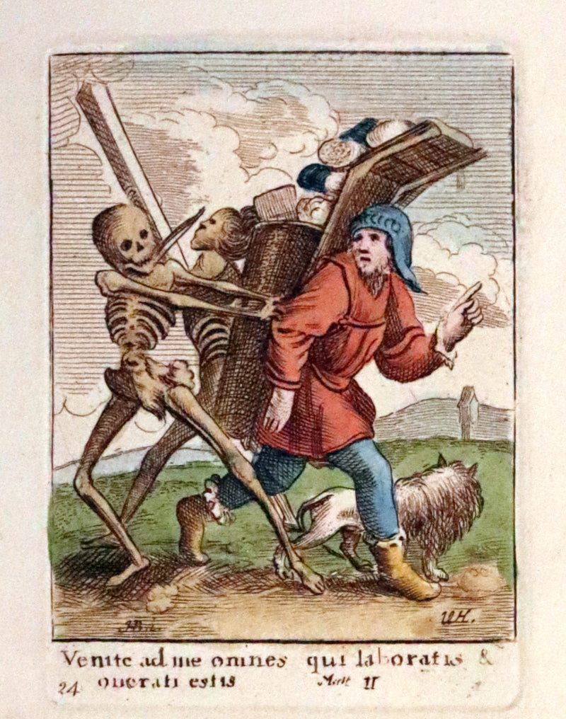 1816 Scarce Book -The Dance of Death, Danse Macabre by Hans Holbein, Color illustrated.