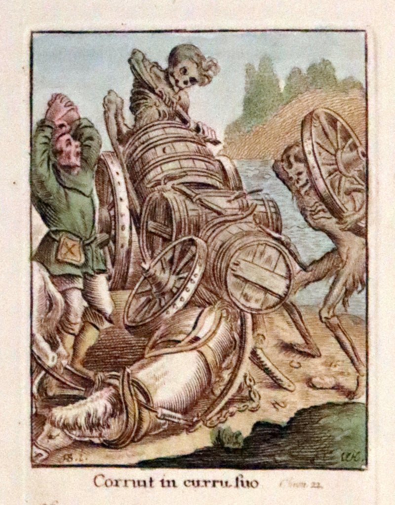 1816 Scarce Book -The Dance of Death, Danse Macabre by Hans Holbein, Color illustrated.